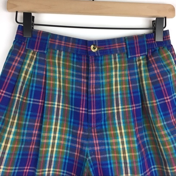 LIZSPORT Vintage Shorts Plaid High Waist Grandmacore Cabincore Petite Size 6P - Picture 2 of 9